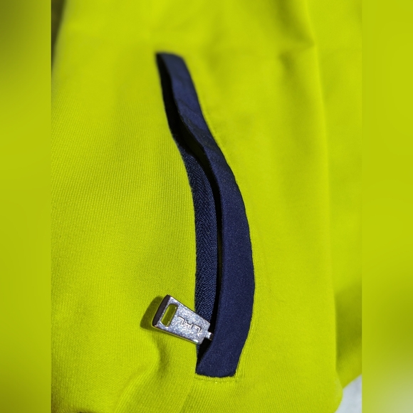Lauren Ralph Lauren Lime Green Blue Trim Terry Quarter Zip Hoodie Size Small GUC - Picture 6 of 16